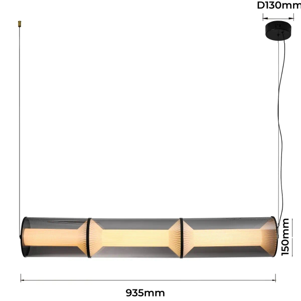 Wisząca lampa nad stół Aeris LP-2137/3L SM LED 40W CCT przydymiona