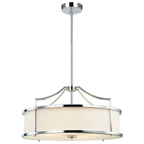 LAMPA wisząca Stanza Cromo M Orlicki Design okrągła OPRAWA w stylu klasycznym abażurowa kremowa chrom