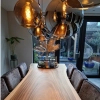 Szklana wisząca lampa Julius 34438/28/65 Lucide loftowa czarna złota