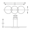 Wisząca Lampa okręgi Almeria MD3913-3-3BWLT LED 35W 3000K drewniany czarny