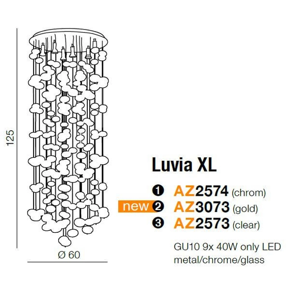 Wisząca lampa stylowa Luvia do przedpokoju balls złota