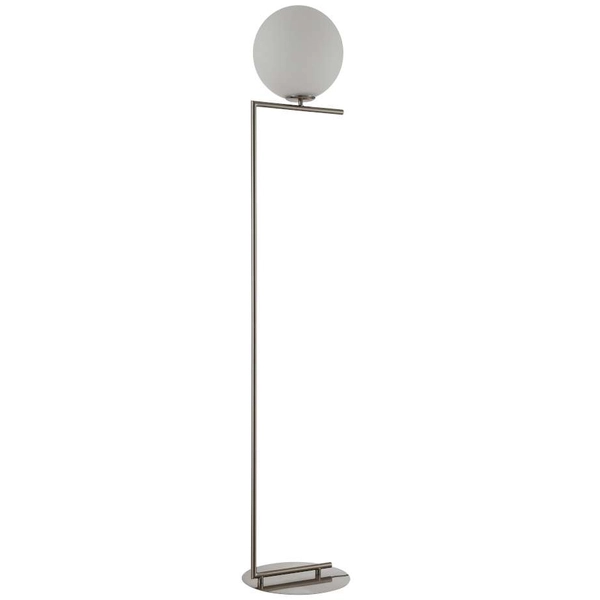 Stojąca LAMPA podłogowa CONDI MLM-7475/1-G MDECO loftowa OPRAWA szklana kula ball mosiądz biała