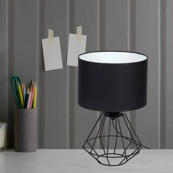 Abażurowa LAMPA stołowa COLIN MLP4792 Milagro druciana LAMPKA metalowa klatka stojąca czarna