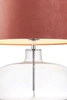Klasyczna LAMPA stołowa SAWA VELVET 41012116 Kaspa abażurowa LAMPKA nocna do sypialni przezroczysta różowa