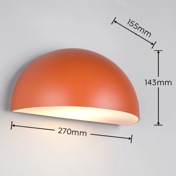 Ścienna lampa metalowa MAAS 262460140 kopuła IP44 pomarańczowa