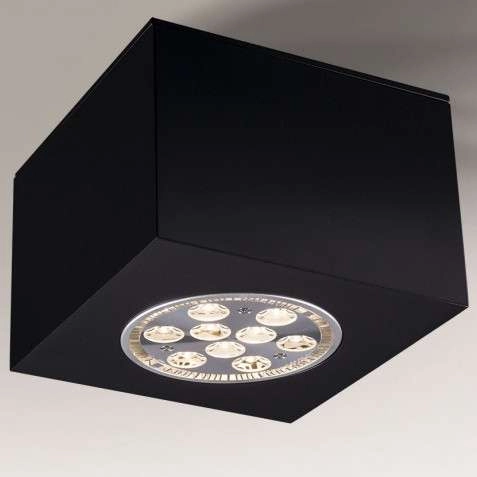 Downlight LAMPA sufitowa TAMBA 7062 Shilo kwadratowa OPRAWA metalowa kostka cube czarna