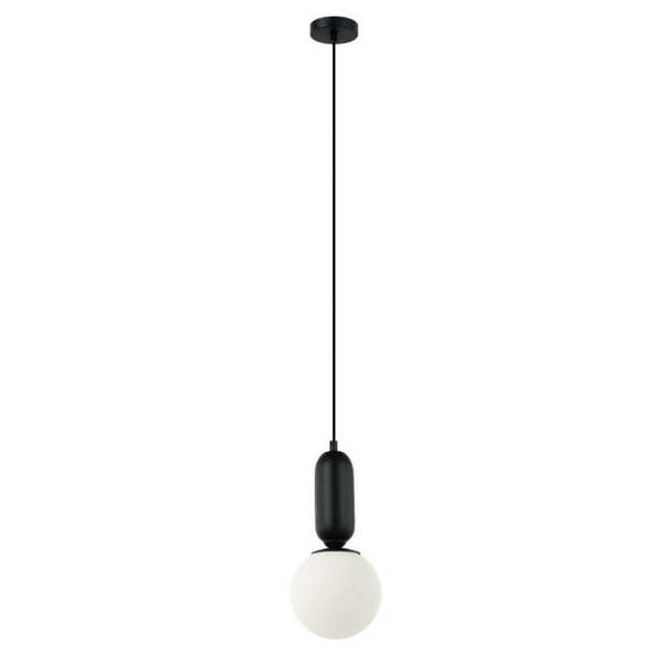 Nowoczesna lampa wisząca Aldeva ball do holu czarna biała