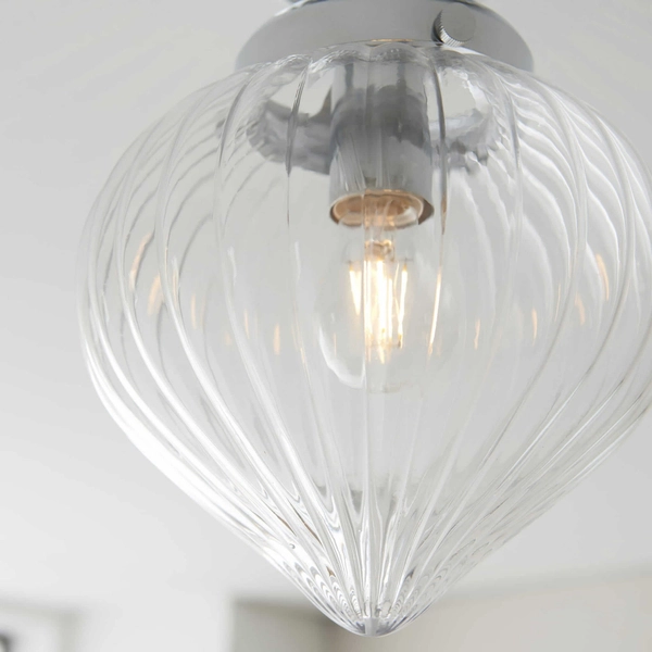 Łazienkowa lampa sufitowa Chestona 96489 Endon szklana IP44 przezroczysty chrom