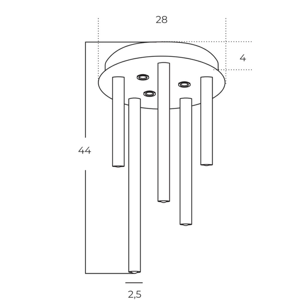 Sufitowa lampa wielopunktowa ILIOS AZ5750 Azzardo LED 32W 3000K tuby czarny