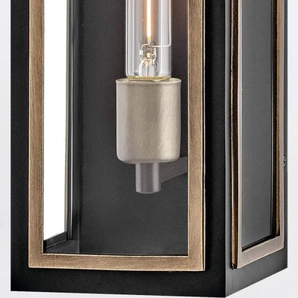 Loftowy kinkiet ścienny Shaw QN-SHAW-1M-BK do ogrodu IP44 czarny brąz