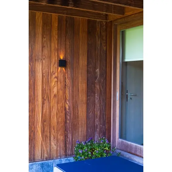 Kinkiet LAMPA ścienna GEMINI BEAMS 5104003012 Lutec kwadratowa OPRAWA elewacyjna LED 10W 3000K metalowa IP54 czarna