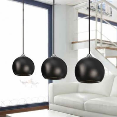 Lampa wisząca nad stół Gulia zwis kula do salonu czarna
