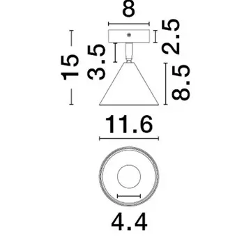 Regulowany sufitowy stożek SALVADO LE45595 złota