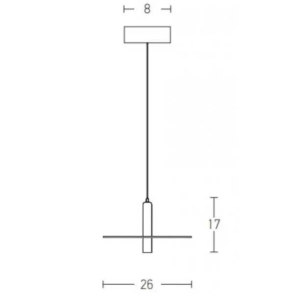 Okrągła lampa wisząca 18139-W LED 7W 3000K dysk biały