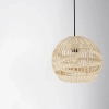 Rattanowa lampa wisząca REYNOSA LE42945 kulista beżowa czarna