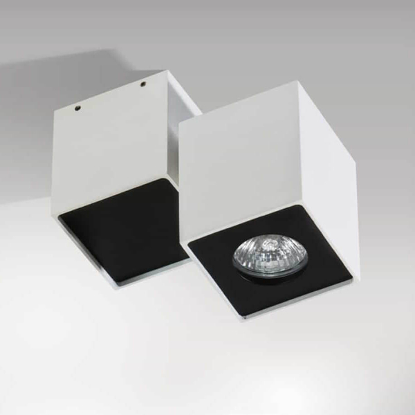 Metalowa lampa sufitowa Flavio AZ0791 kostka biała czarna