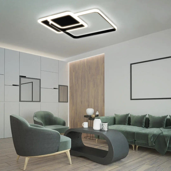 Dekoracyjna lampa sufitowa z pilotem 445 LED 72W 3000-6500K czarna