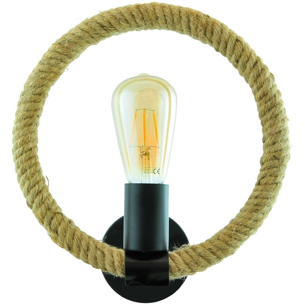 Kinkiet LAMPA ścienna ROPE ARTHUR 311450 Il mio marynistyczna OPRAWA okrągła pierścień ring lina beżowa