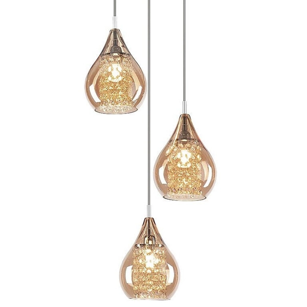 Glamour LAMPA wisząca CASSANDRA 6659 Rabalux szklany zwis kaskada bursztynowa