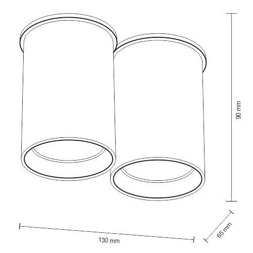 Downlight LAMPA sufitowa ARIDA 7011 Shilo natynkowa tuby białe