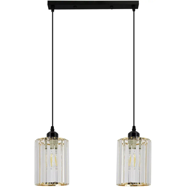 Szklana lampa wisząca 6782/2 BL TR do jadalni czarna