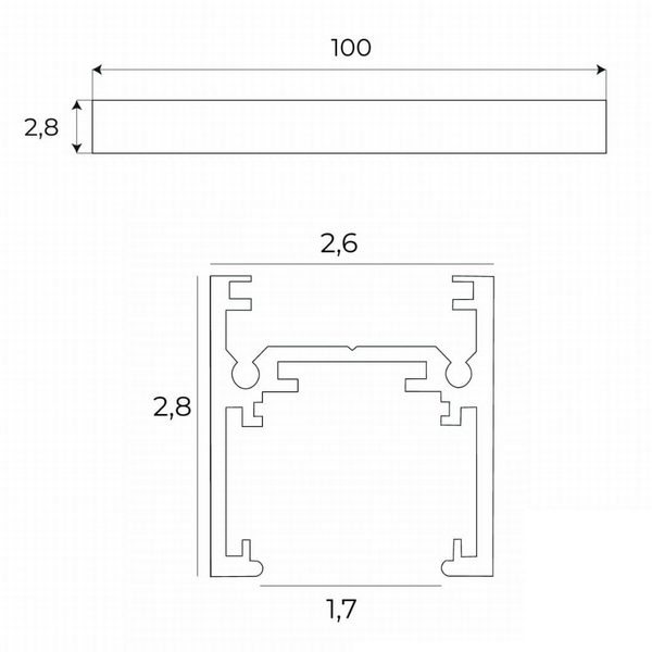 Magnetyczna szyna natynkowa Magnetic MT0011 Maxlight 1m metalowa czarna