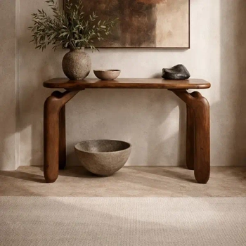 Brązowy stół do jadalni ORIZON MM001501100343 drewniany 120x45cm