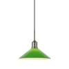 Wisząca lampa stożek VELA zielona mosiądz 108868 1xE27 retro szklana