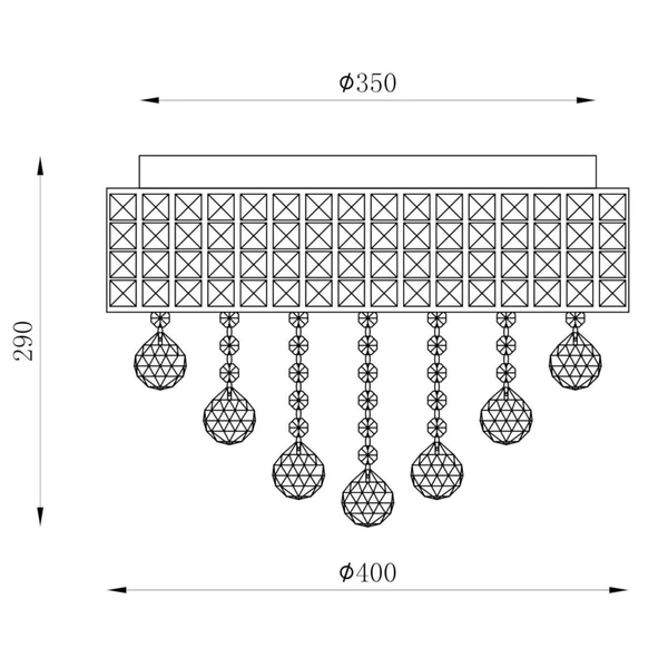 Sufitowa lampa z kryształkami CAPRI 19027-M glamour srebrny przezroczysty