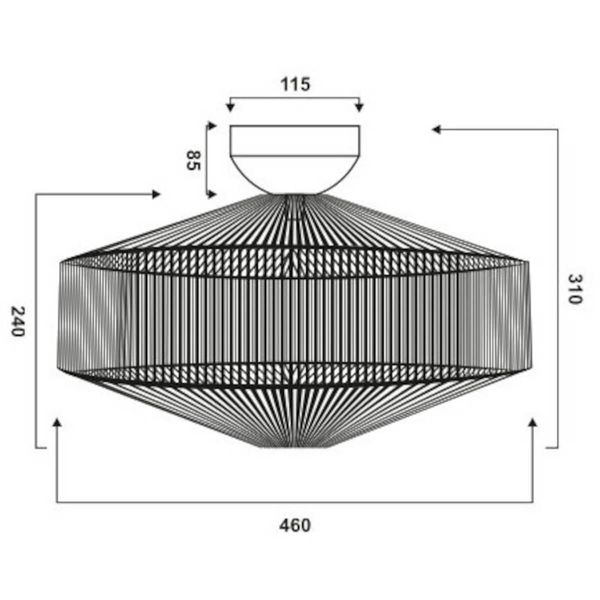 Plafon nasufitowy SVEA 664700144 Trio harmonijka pleciona beżowy