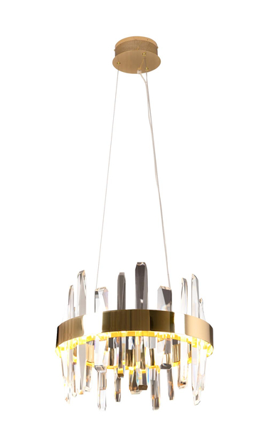 Lampa wisząca PRINCE P0420 kryształowa crystal LED 21W 3200K glamour złota