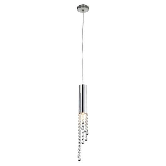 LAMPA wisząca LARIX MD93708-1A Italux kryształowa OPRAWA glamour tuba ZWIS crystal chrom przezroczysty