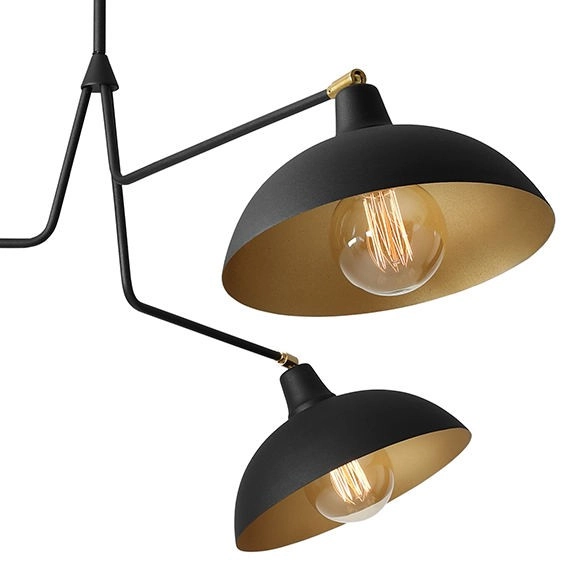 Sufitowe wysięgniki regulowane ESPACE 1036E_1 Aldex metalowe kopuły czarne