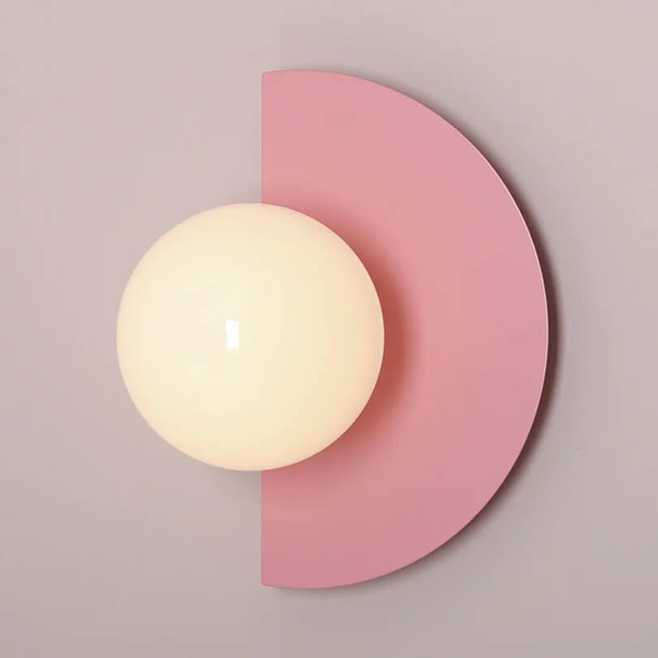 Lampa ścienna metalowa LOOP 1125C18 Aldex okrągła szklana różowa
