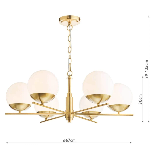 Lampa wisząca nad stół Bombazine BOM0635 do jadalni kule mosiądz