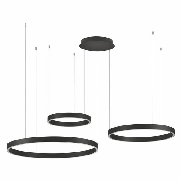 Zwisająca lampa nad stół BARI LE44317 LED 181W 3000K pierścienie czarny