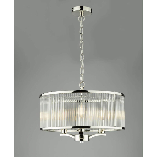 Szklana lampa wisząca Evelyn EVE0338 do jadalni srebrny przezroczysty