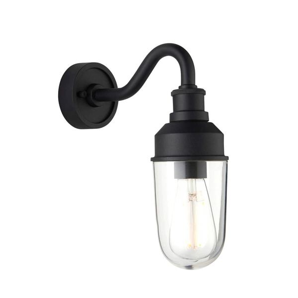Metalowa lampa elewacyjna L&-195886 IP44 czarny przezroczysty