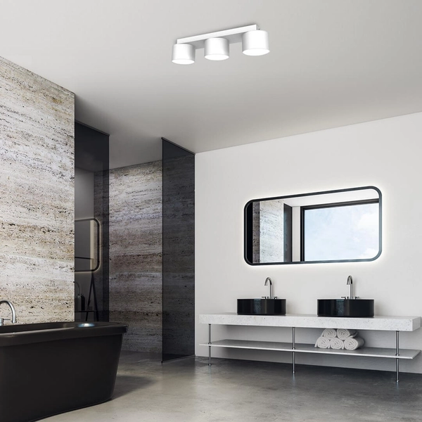 Skandynawska lampa nasufitowa Dixie do salonu biała