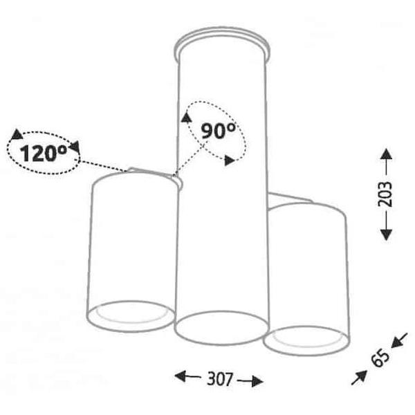 LAMPA sufitowa SHIMA 7208 Shilo metalowa OPRAWA reflektorowa tuba biała