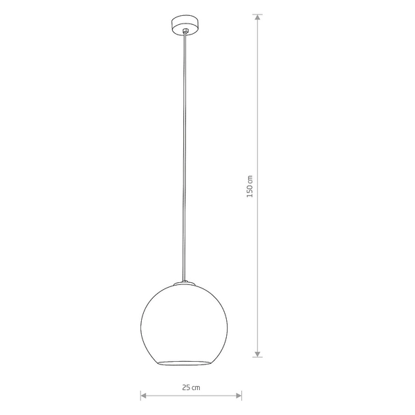 Nowoczesna lampa wisząca Polaris 9060 szklana kula przydymiona