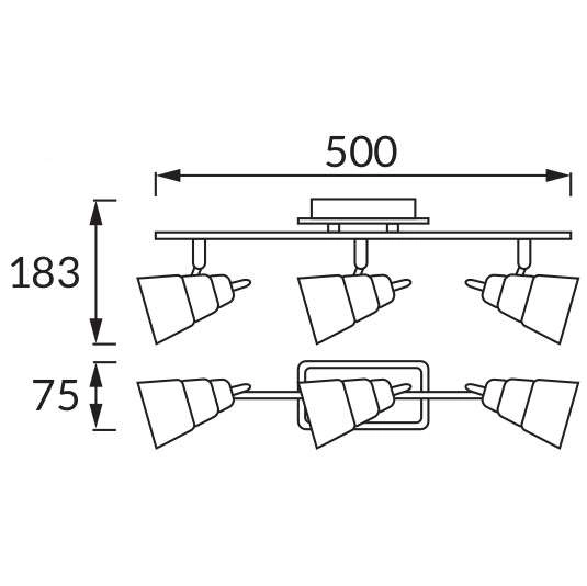Plafon LAMPA sufitowa TOMI 03048 Ideus ścienna OPRAWA metalowa KINKIET reflektorki białe dymne