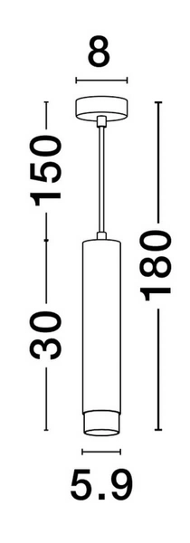 Kuchenna lampa wisząca Cayes metalowa tuba czarna złota