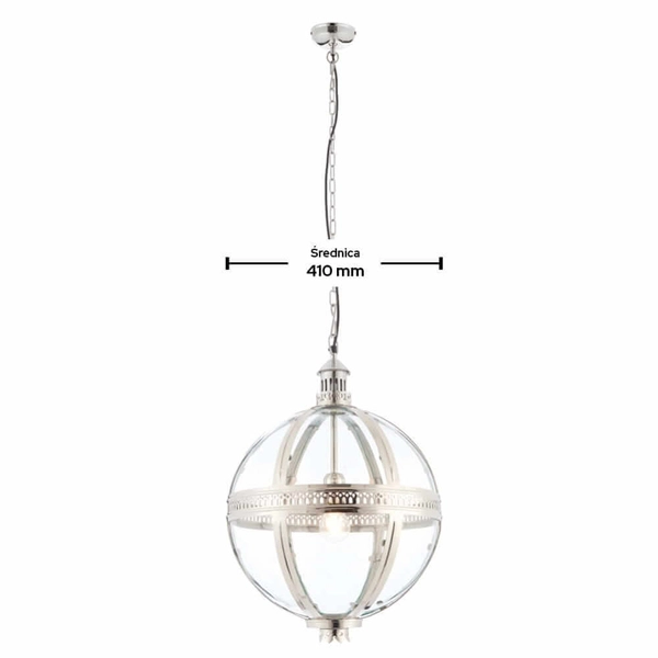 Lampa zwisająca kula Vienna 73108 Endon metalowa przezroczysta chrom