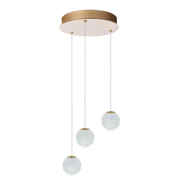 Lampa wisząca glamour EDEM AZ6020 Azzardo LED 21W 3000K przezroczysta złota