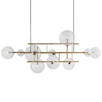 Wisząca lampa molekułowa CHARM ST-9757P-L Step bubbles metal szkło złota