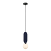 Lampa wisząca filcowa Lorenzo PND-59815-1-BLU owalna czarna niebieska
