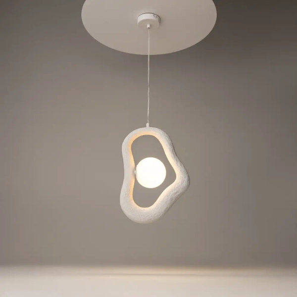 Geometryczna lampa wisząca Opus MOD380PL-01W do sypialni biała