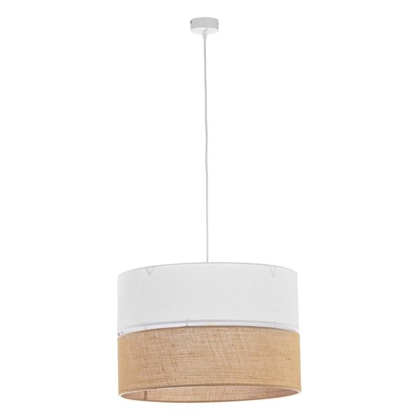 Lampa wisząca okrągła Linobianco 6573 TK Lighting naturalna biała brązowa