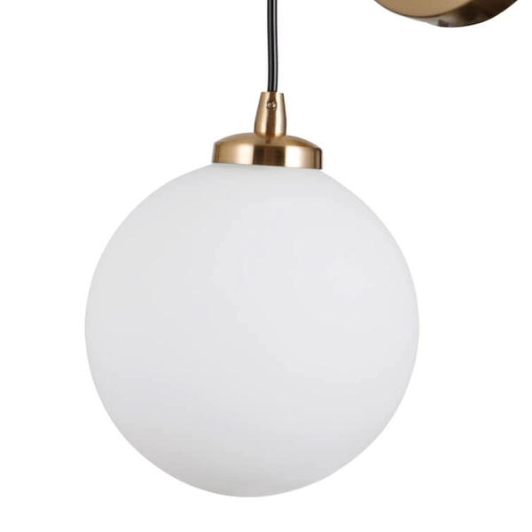 Lampa ścienna kula Perlos WL-54456-1-HB Italux mosiądz biały